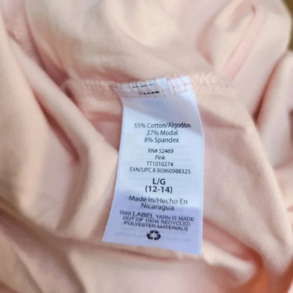 NWT Time & Tru Pink Stretch Camisole Tank Top Womens size L (12-14) Cotton Modal - Picture 8 of 8